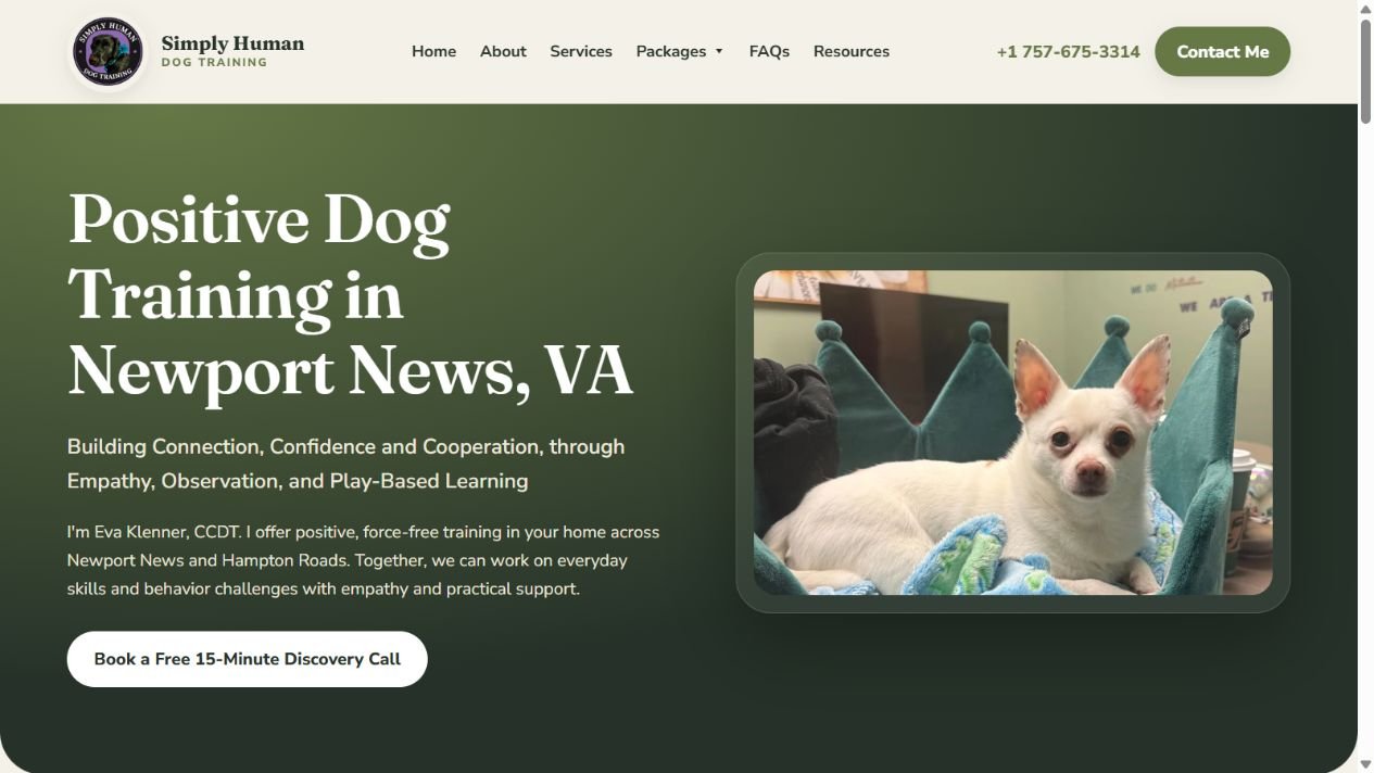 Simply Human Dog Training – Website